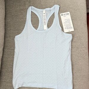 NWT LULULEMON SWIFTLY POINTELLE RACERBACK TANK TOP *WAIST LENGTH Herringbone Dot
